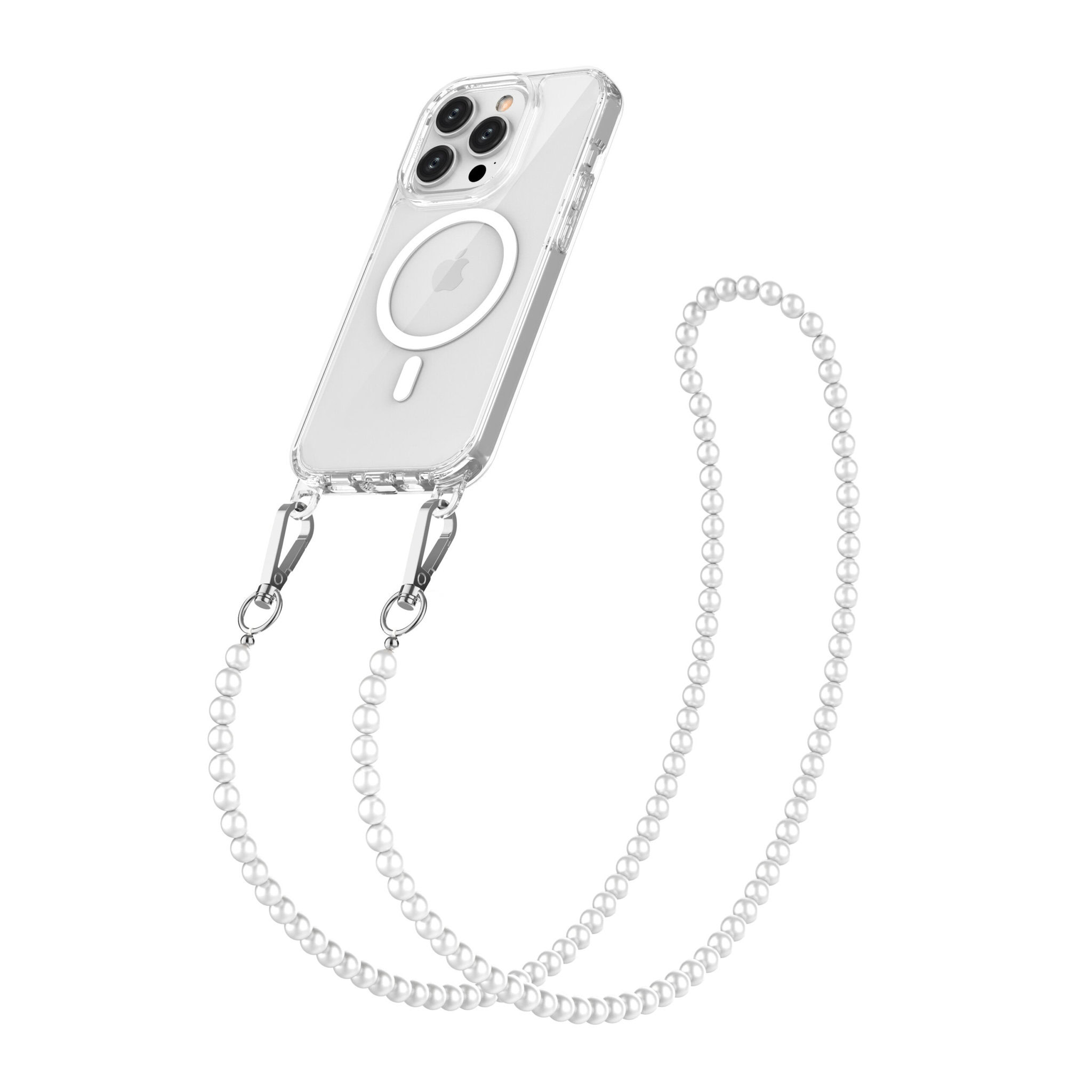 variatie Solidenz Collection iPhone 14 Pro hoesje met afneembare koord – White Pearls