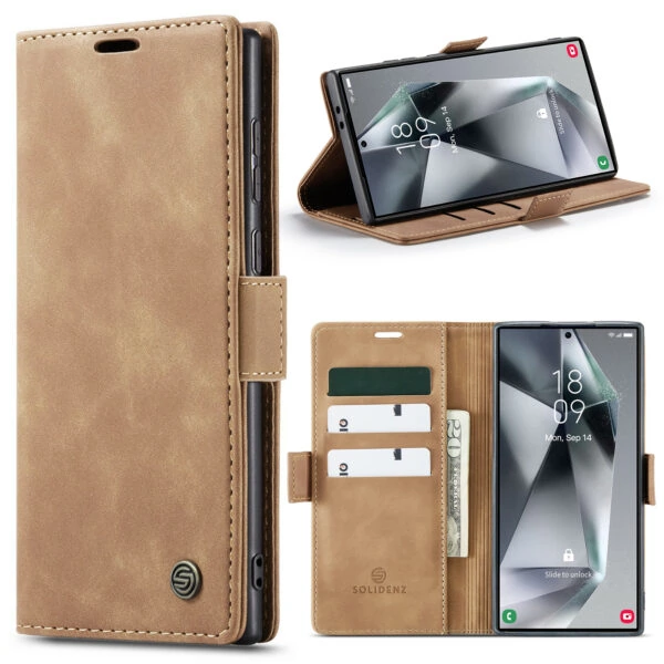 Solidenz Urban Book Samsung S24 Ultra hoesje - Bruin