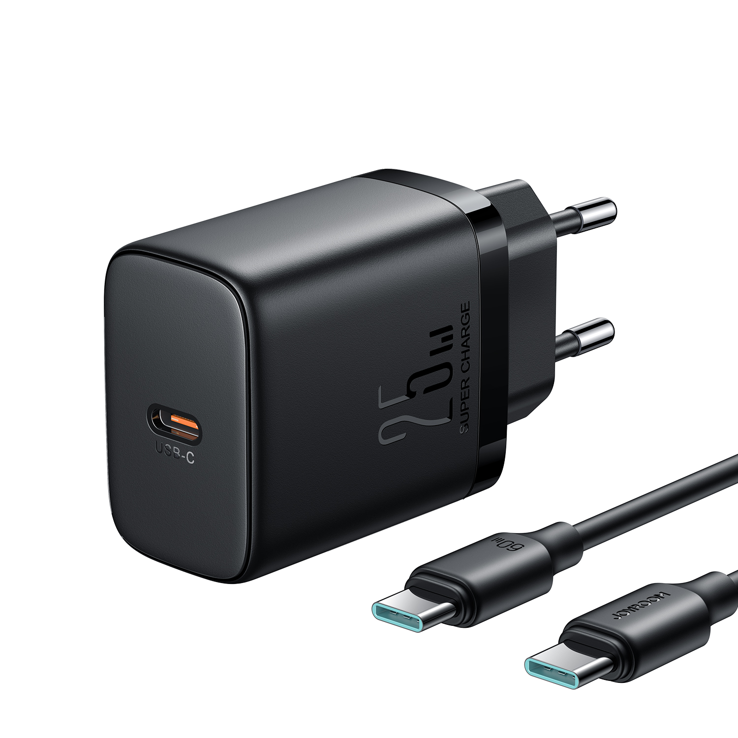 Joyroom 25W Fast Charger inclusief USB-C naar USB-C kabel - 1 Meter - Zwart 1