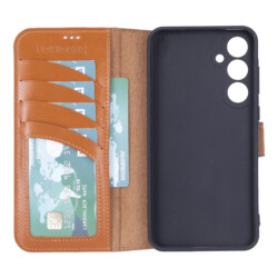 Solidenz Moda Book Samsung A55 echt leren hoesje – Bruin - 1