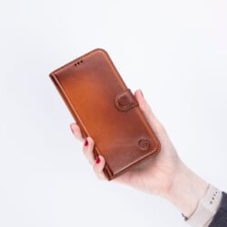 Solidenz Moda Book Samsung Galaxy S25 Edge echt leren hoesje – Bruin - 5