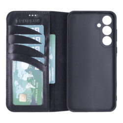 Solidenz Moda Book Samsung A55 echt leren hoesje – Zwart - 1