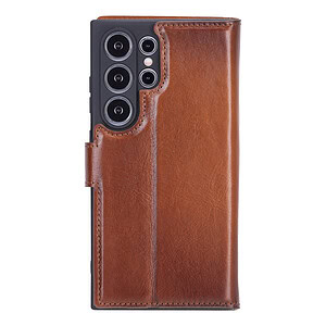Solidenz Moda Book Samsung S24 Ultra echt leren hoesje - Bruin - 1