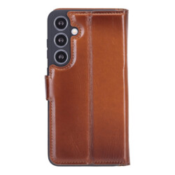 Solidenz Moda Book Samsung S24 echt leren hoesje – Bruin - 1