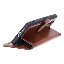 Solidenz Moda Book Samsung S24 echt leren hoesje – Bruin - 4