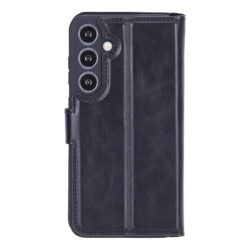 Solidenz Moda Book Samsung Galaxy S25 echt leren hoesje – Zwart - 1