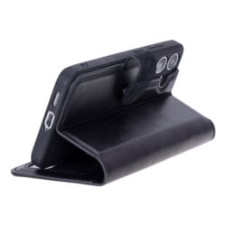 Solidenz Moda Book Samsung Galaxy S25 echt leren hoesje – Zwart - 4