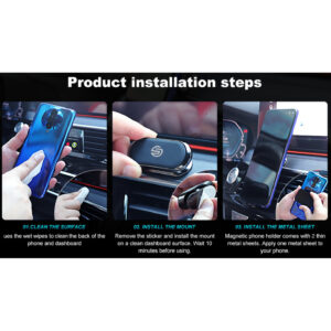 Solidenz Magnetische Houder voor Telefoons in de Auto of elders – Universeel – Zwart - 6