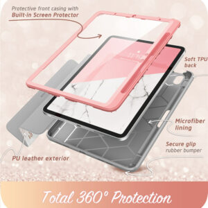 Cosmo Hoes met screen protector iPad Air 6 (M3 en M2) / Air 5 / Air 4 - 11 inch en 10.9 inch - Marmer - 4