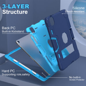 Fonu Shockproof Standcase hoes iPad Air 6 (M3 en M2) / Air 5 / Air 4 / Pro 11'' - 10.9 inch en 11 inch - Blauw - 1