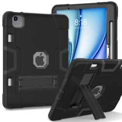 Fonu Shockproof Standcase hoes iPad Air 6 (M3 en M2) / Air 5 / Air 4 / Pro 11'' - 10.9 inch en 11 inch - Zwart