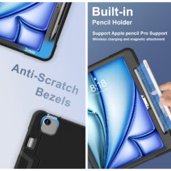 Shockproof Standcase hoes iPad Air 11 inch (M4 / M3 / M2) – iPad Air 10.9 inch (Air 5 / Air 4) – Zwart - 5