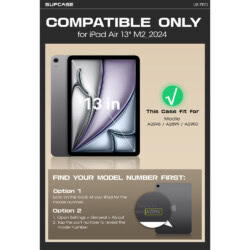Supcase hoes met screenprotector iPad Air 13 inch (M4 / M3 / M2) – Zwart - 8
