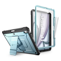 Supcase hoes met screenprotector iPad Air 6 (M3 en M2) / Air 5 / Air 4 - 11 inch en 10.9 inch - Blauw