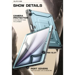 Supcase hoes met screenprotector iPad Air 6 (M3 en M2) / Air 5 / Air 4 – 11 inch en 10.9 inch – Blauw - 5