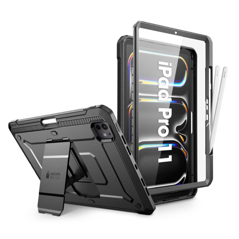 Supcase hoes met screenprotector iPad Pro 11 inch (M5 2025 / M4 2024) - Zwart
