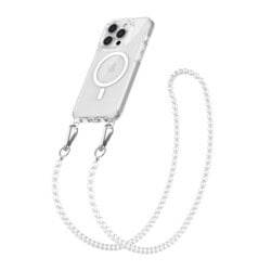 Solidenz Collection iPhone 16 Pro Max hoesje met afneembare koord - White pearls