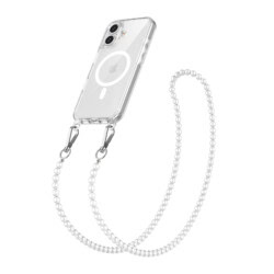 Solidenz Collection iPhone 16 hoesje met afneembare koord - White pearls