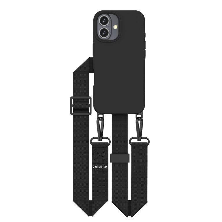 Solidenz Collection iPhone 16 Plus hoesje met afneembare koord - Zwart