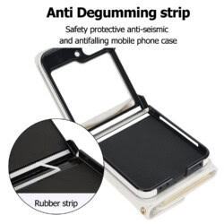 Solidenz Fashion Portemonnee hoesje met koord Samsung Galaxy Z Flip 6 – Wit - 6