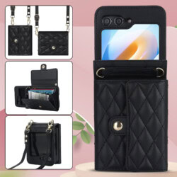 Solidenz Fashion Portemonnee hoesje met koord Samsung Galaxy Z Flip 6 – Zwart - 9