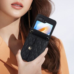 Solidenz Fashion Portemonnee hoesje met koord Samsung Galaxy Z Flip 6 – Zwart - 8