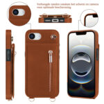 Solidenz Fashion Portemonnee hoesje met koord iPhone 17e / 16e – Bruin - 1