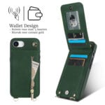 Solidenz Fashion Portemonnee hoesje met koord iPhone 16e – Groen - 4