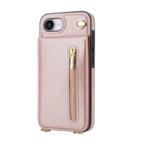 Solidenz Fashion Portemonnee hoesje met koord iPhone 16e – Roségoud - 2
