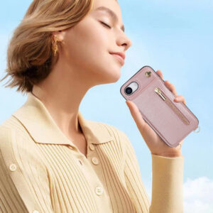 Solidenz Fashion Portemonnee hoesje met koord iPhone 16e – Roségoud - 7