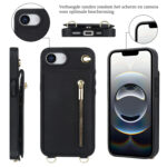 Solidenz Fashion Portemonnee hoesje met koord iPhone 16e – Zwart - 3
