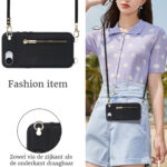 Solidenz Fashion Portemonnee hoesje met koord iPhone 16e – Zwart - 5