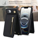 Solidenz Fashion Portemonnee hoesje met koord iPhone 16e – Zwart - 6