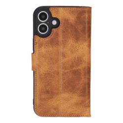 Solidenz Moda Book iPhone 16 Plus echt leren hoesje – Lichtbruin - 1