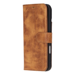 Solidenz Moda Book iPhone 16 Plus echt leren hoesje – Lichtbruin - 4