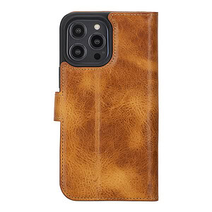 Solidenz Moda Book iPhone 16 Pro Max echt leren hoesje – Lichtbruin - 1