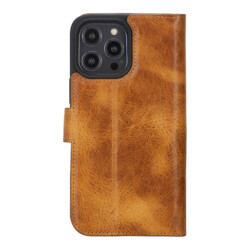 Solidenz Moda Book iPhone 16 Pro echt leren hoesje – Lichtbruin - 1