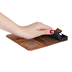 Solidenz Moda Book iPhone 16 Pro echt leren hoesje – Lichtbruin - 6