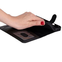 Solidenz Moda Book iPhone 16 Plus echt leren hoesje – Zwart - 5