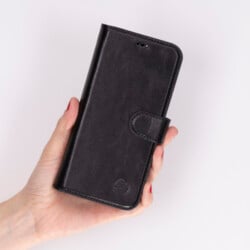 Solidenz Moda Book iPhone 16 Plus echt leren hoesje – Zwart - 7