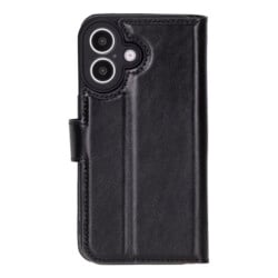 Solidenz Moda Book iPhone 17 echt leren hoesje – Zwart - 1