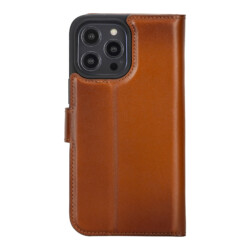 Solidenz Moda Book iPhone 16 Pro echt leren hoesje – Bruin - 1