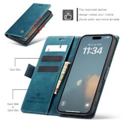 Solidenz Urban Book iPhone 16 Pro hoesje – Blauw - 5