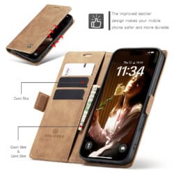 Solidenz Urban Book iPhone 16 hoesje – Bruin - 5