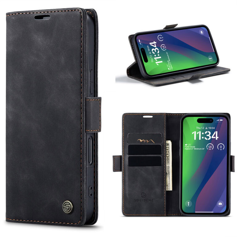 Solidenz Urban Book iPhone 16 Plus hoesje - Zwart
