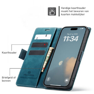 Solidenz Urban Book iPhone 16e hoesje – Blauw - 5