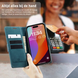 Solidenz Urban Book iPhone 16e hoesje – Blauw - 7