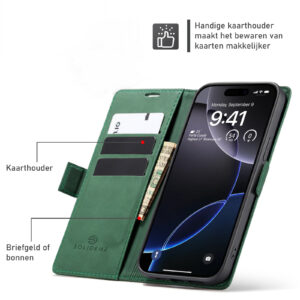 Solidenz Urban Book iPhone 16e hoesje – Groen - 5