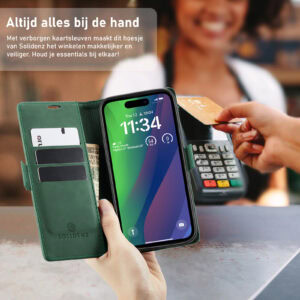 Solidenz Urban Book iPhone 16e hoesje – Groen - 7
