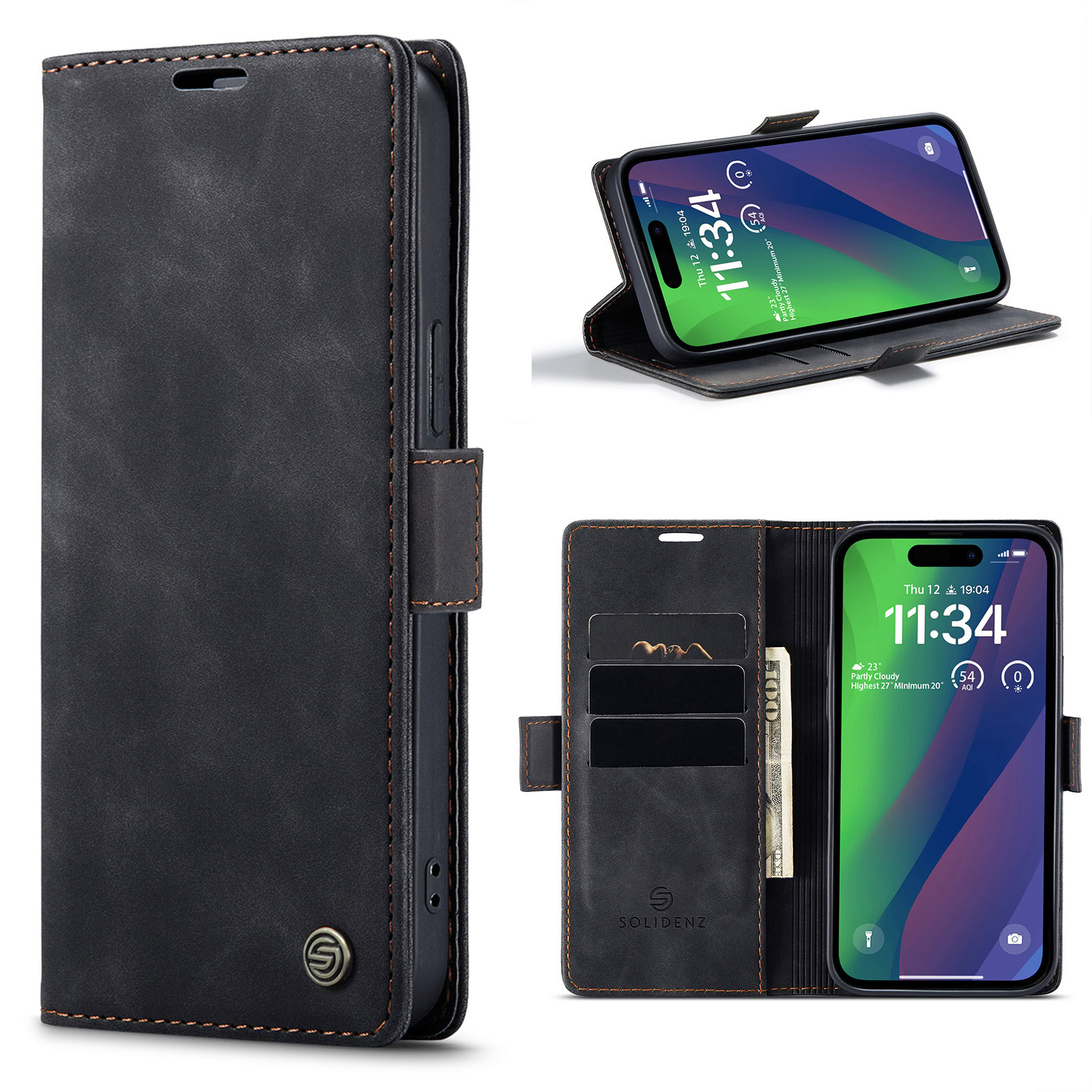Solidenz Urban Book iPhone SE hoesje – Zwart 1